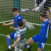 Referee Euan Anderson waved away Celtic penalty appeals