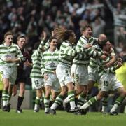 Celtic celebrate at Celtic Park in 1998