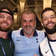 Ange Postecoglou with JD McDonagh and Finn Balor