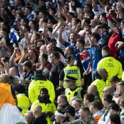 Celtic and Rangers supporters are segregated at Hampden Park