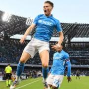 Scott McTominay celebrates after scoring for Napoli