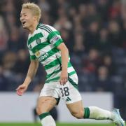 Daizen Maeda hit a hat-trick against Aberdeen at Hampden