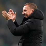 Celtic manager Brendan Rodgers acknowledges the fans after the final whistle in the UEFA Champions League, league stage match at Celtic Park, Glasgow. Picture date: Tuesday November 5, 2024. PA Photo. See PA story SOCCER Celtic. Photo credit should read: