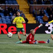 Celtic's Nicolas Kuhn scores their side's second goal of the game during the William Hill Premiership match at The BBSP Stadium Rugby Park, Kilmarnock. Picture date: Sunday November 10, 2024. PA Photo. See PA story SOCCER Kilmarnock. Photo credit should