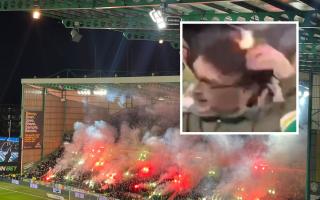 Celtic's pyro display at Easter Road last night