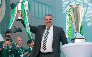 Ange Postecoglou celebrates the treble at Celtic