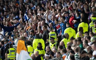 Celtic and Rangers supporters are segregated at Hampden Park